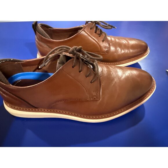 Clarks Brantin Plain Dark Tan Leather Mens Shoes Size 10W main image 4